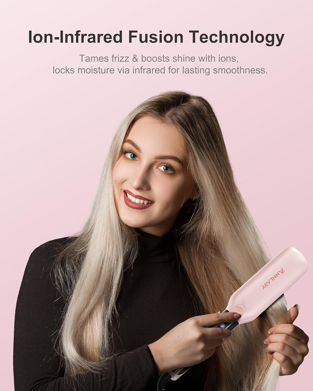 ANNLARY Plancha para el cabello, plancha plana de 1.75 pulgadas con...