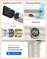 HITTIONA Secador de pelo de viaje de doble voltaje con difusor magn...