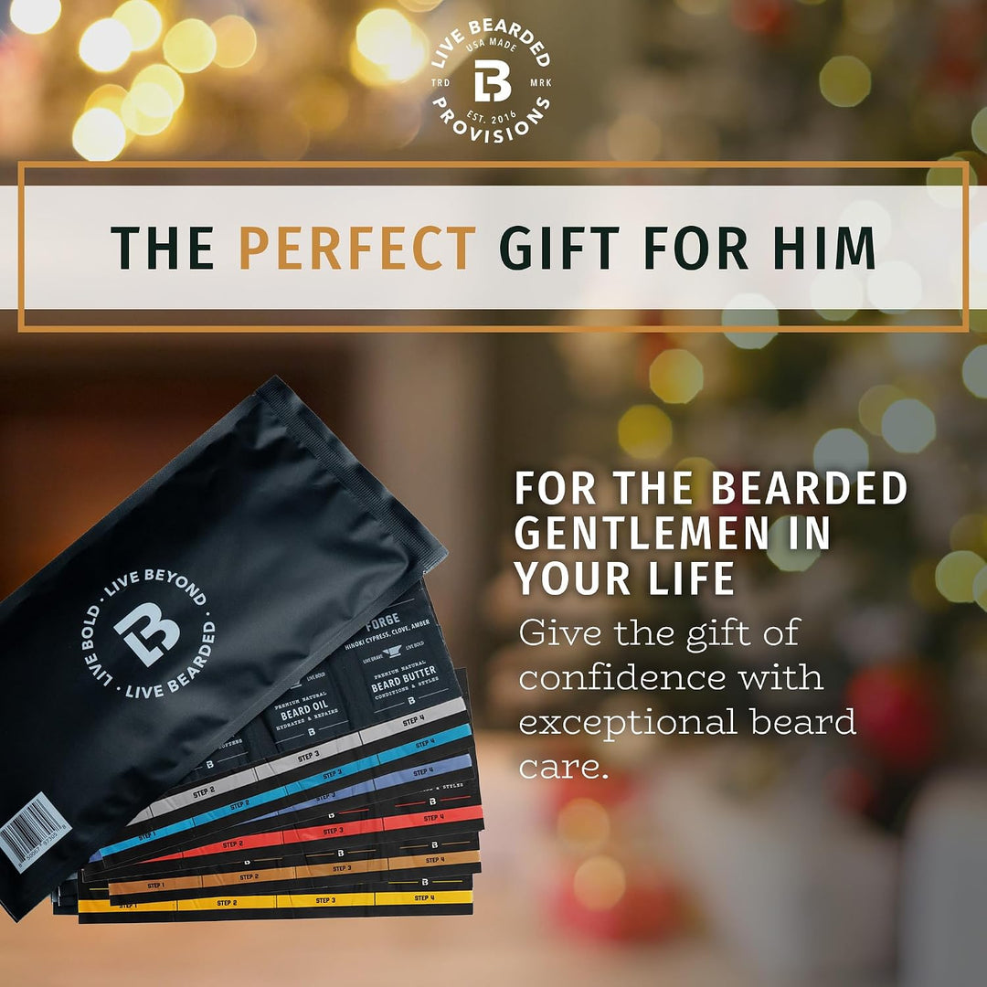 LIVE BEARDED® Kit de aseo de aceite y mantequilla para barba con pe...