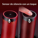 HyperX QuadCast 2 - Micrófono USB para juegos, transmisión y podcasting, con controles integrados, iluminación LED, soporte de choque extraíble, PC, Mac, PS5, PS4, USB-C, color negro