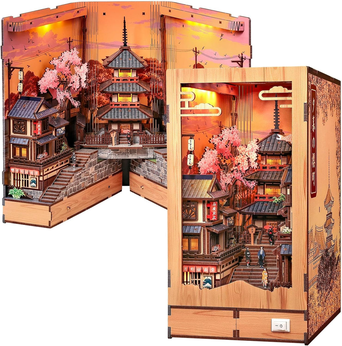 CUTEBEE Kit de rincón de libro - Diorama de calle japonés en miniatura de