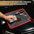 Tapete magnético flexible para herramientas, almohadilla magnética de 40 libras con selector magnético, agujero circular para colgar y gancho de mosquetón, organizador de almacenamiento para automóvil