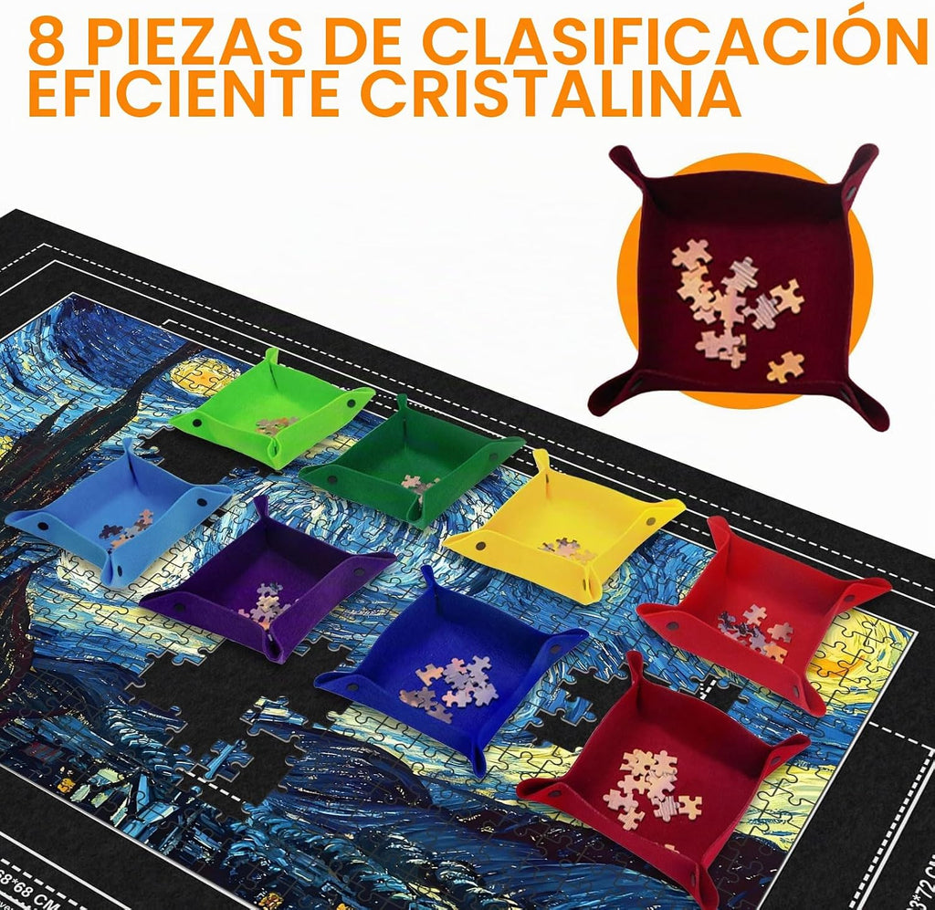 Napzy Alfombrilla de rompecabezas enrollable para guardar rompecabezas para 2000 piezas organizador