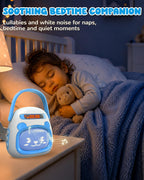 Reproductor de música portátil para niños pequeños, historias precargadas canciones de cuna y ruido blanco, mini reproductor MP3 para niños pequeños con altavoz Bluetooth, máquina de sonido de