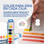 Color Swell Acuarelas a granel de 8 colores con pinceles de madera, paquete