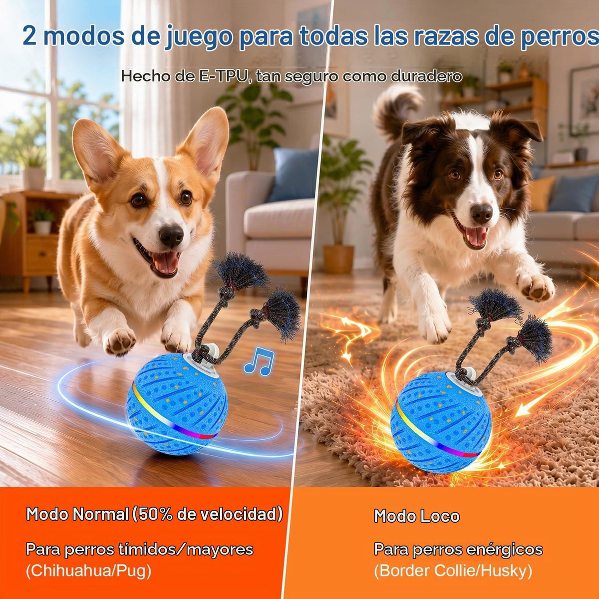Pelota interactiva inteligente de juguetes para perros para masticadores