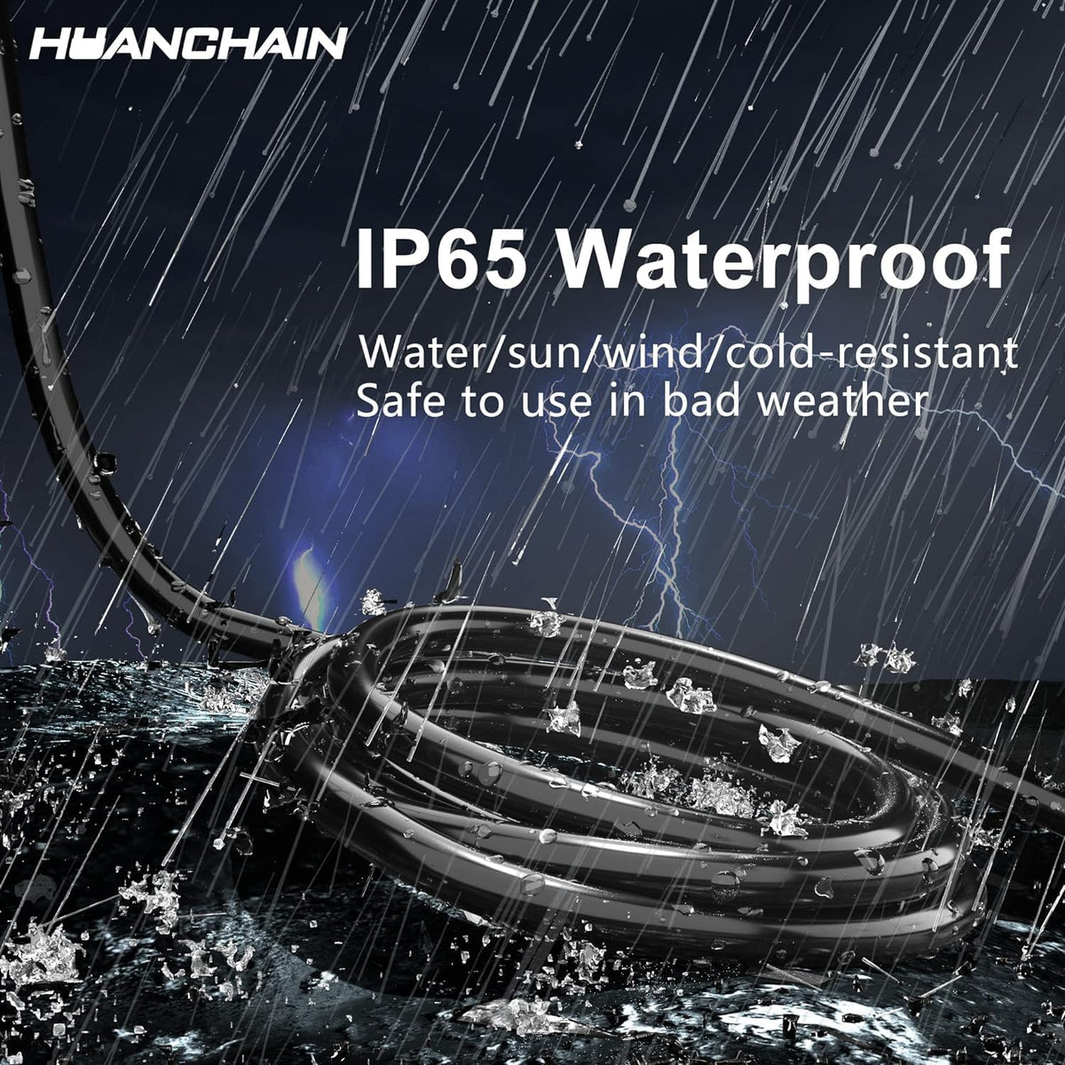 HUANCHAIN Cable de extensión negro para interiores y exteriores, 50 pies