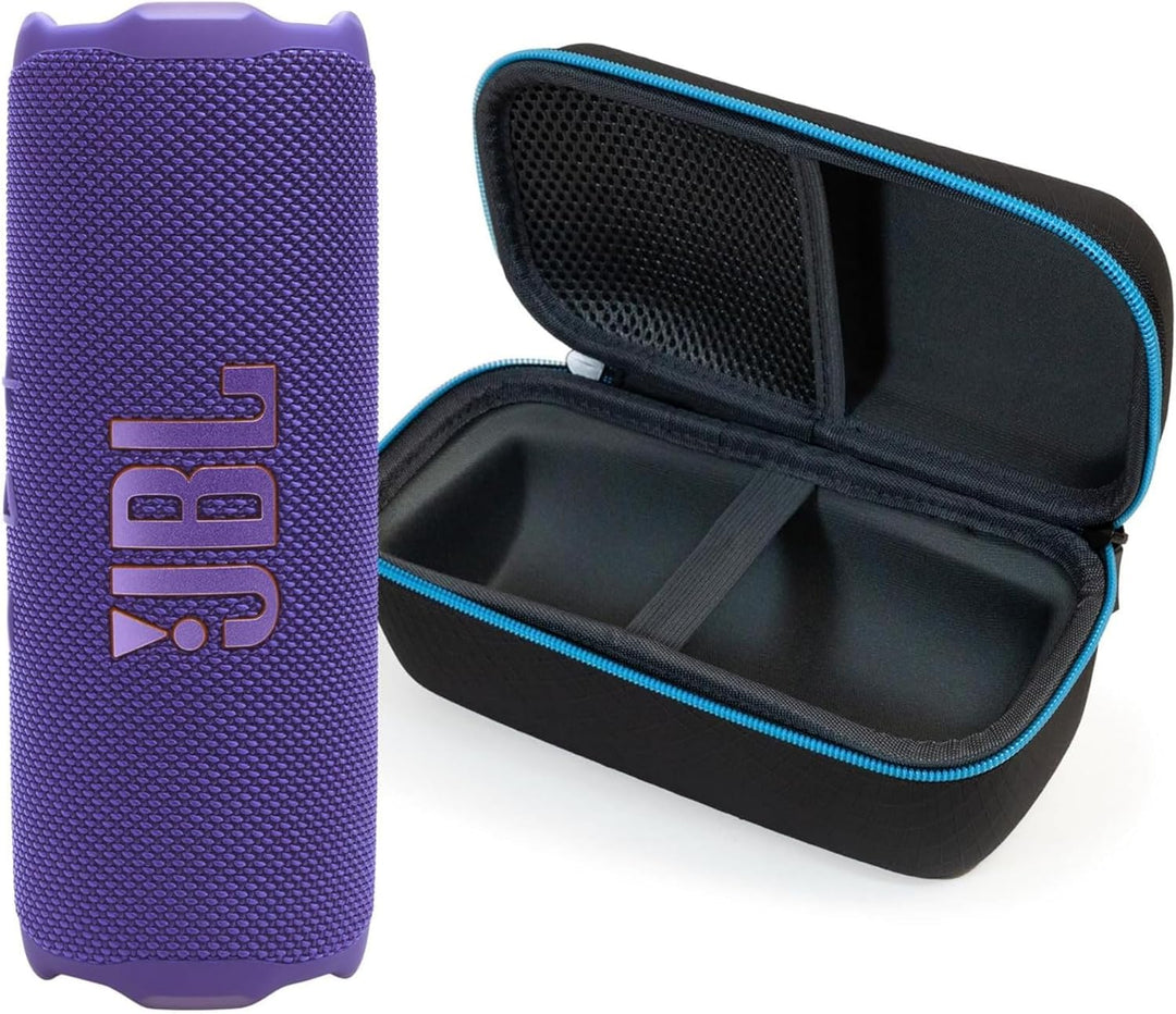 JBL Flip 7 (Púrpura) + Paquete con estuche protector rígido divvi!...