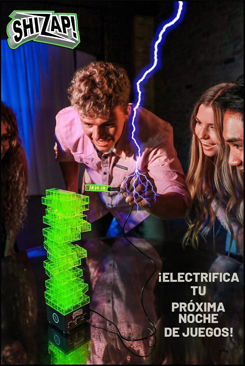 ShiZap! Electric Shock Stacking Block Party Game con LED Music Base