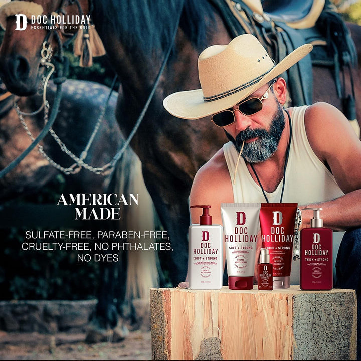 DOC HOLLIDAY Acondicionador fortalecedor suave y fuerte para barba,...
