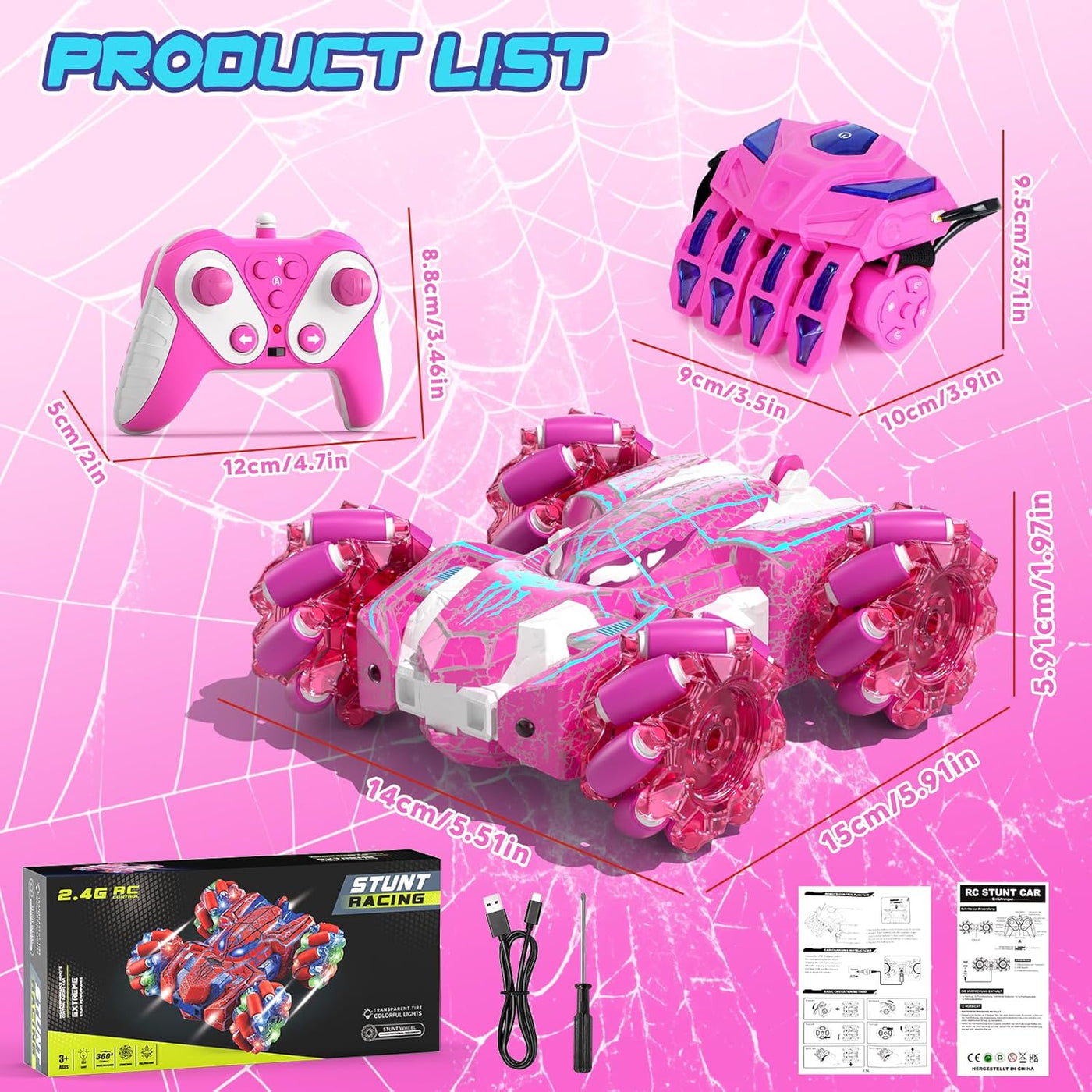 SOGAWEBB Juguetes de araña para niñas 4 5 6 7 8 9 10 11 12, coche d...