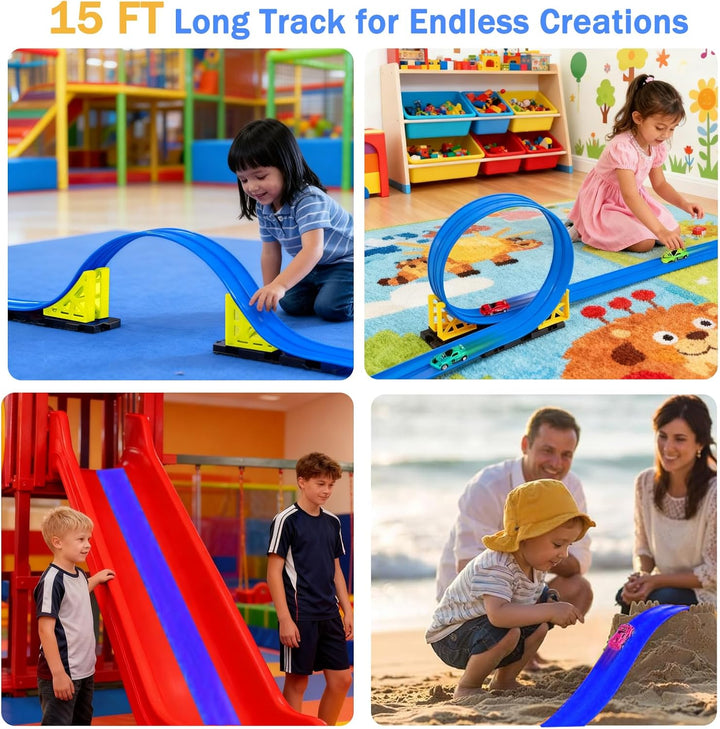 Pista de carreras flexible para niños pista flexible de