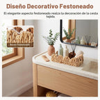 StorageWorks Cesta festoneada de mimbre, cestas de baño pequeñas para