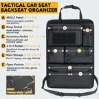 Organizador de asiento trasero táctico todo en uno para autos, SUVs, camiones y Jeeps