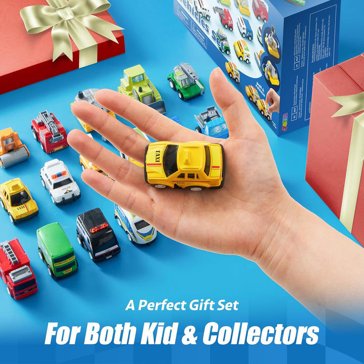 JOYIN - Juego de 18 piezas de autos y camiones de juguete