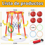 2 en 1 - Juguetes de lanzamiento de aro y anillo de baloncesto