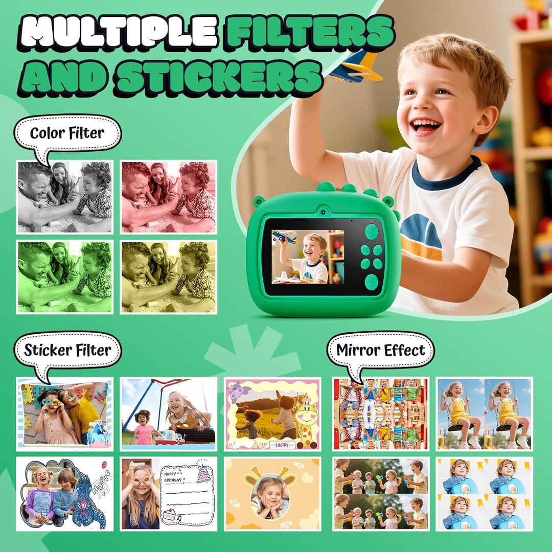 YOZISS - Cámara digital para niños de 3 a 8 años, cámara de impresi...