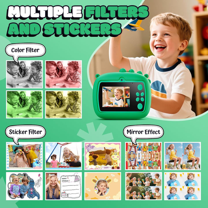 YOZISS - Cámara digital para niños de 3 a 8 años, cámara de impresi...