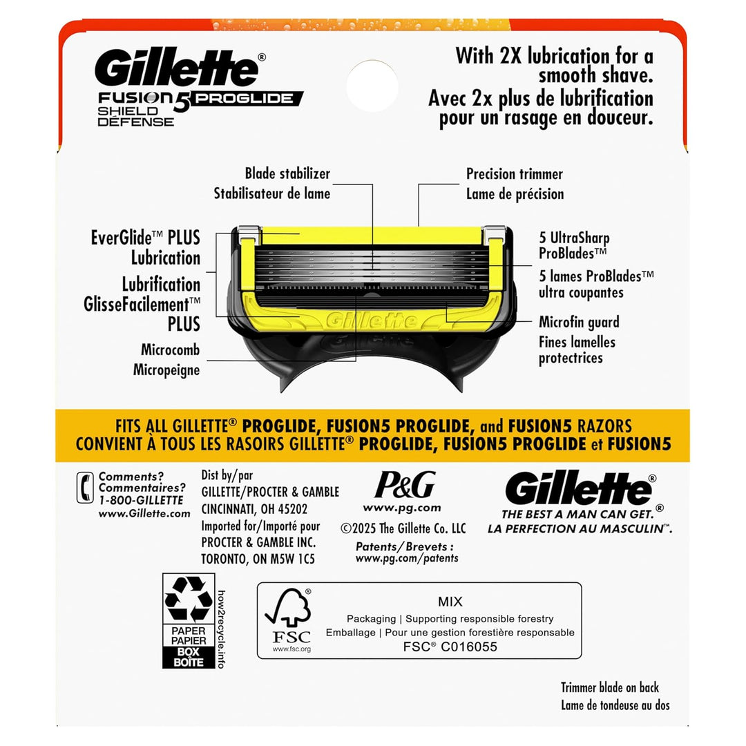 Gillette ProGlide Shield Repuestos de cuchillas de afeitar para hom...