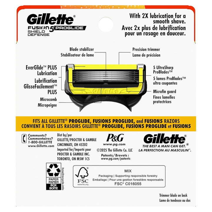 Gillette ProGlide Shield Repuestos de cuchillas de afeitar para hom...