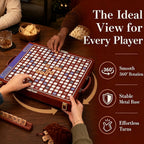 Madera maciza: juego de mesa de crucigramas de lujo con tablero giratorio