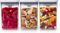 OXO Good Grips - Juego de recipientes pequeños cuadrados cortos de 3 piezas