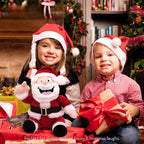 4E's Novelty Peluche de Papá Noel animado, hace un sonido de gas, oso de Navidad parlante, juguetes de peluche para niños de 8 pulgadas, divertidos animales de peluche de Navidad, regalos de broma para niños, niñas, adolescentes, regalo de elefante blanco