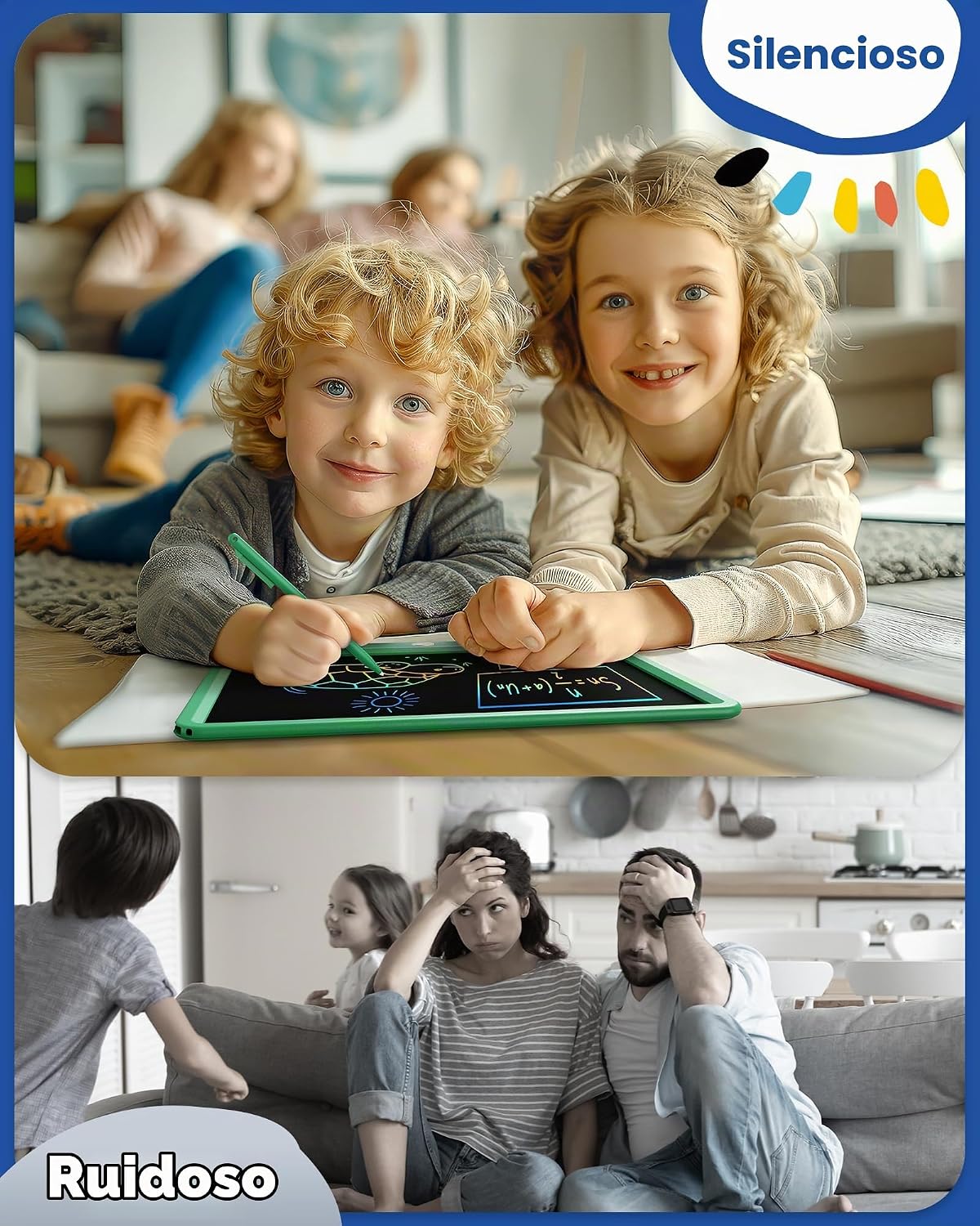 Tableta de escritura LCD de 12 pulgadas para niños de 3 años - Almohadilla de dibujo electrónica y tablero de garabatos como regalos educativos de cumpleaños para niñas y niños (verde)