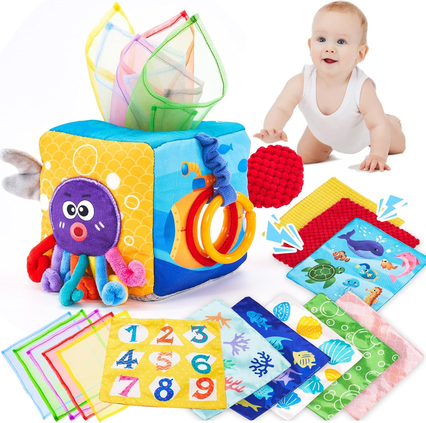 hahaland Caja de pañuelos para bebé juguetes para bebés de