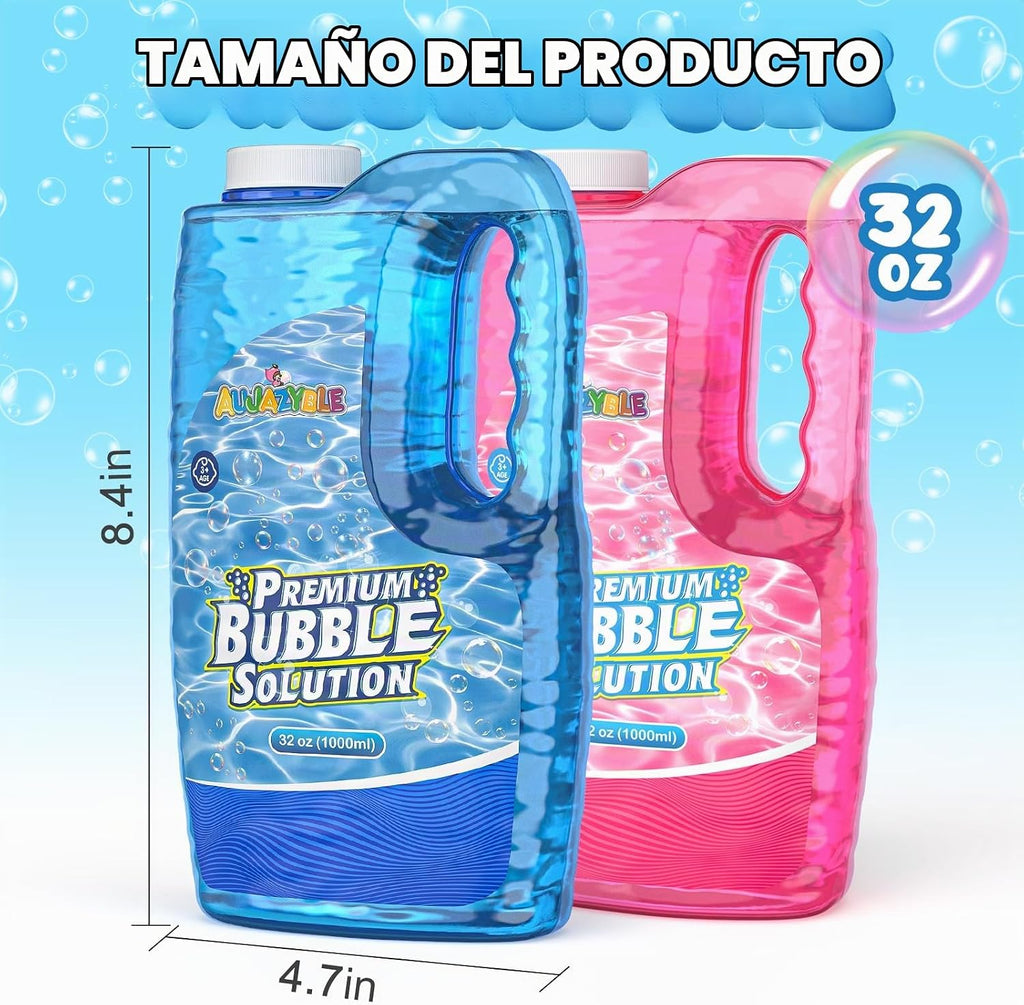 2 Bottles Bubbles Solution Refill 64 OZ para Bubble Machine Wands