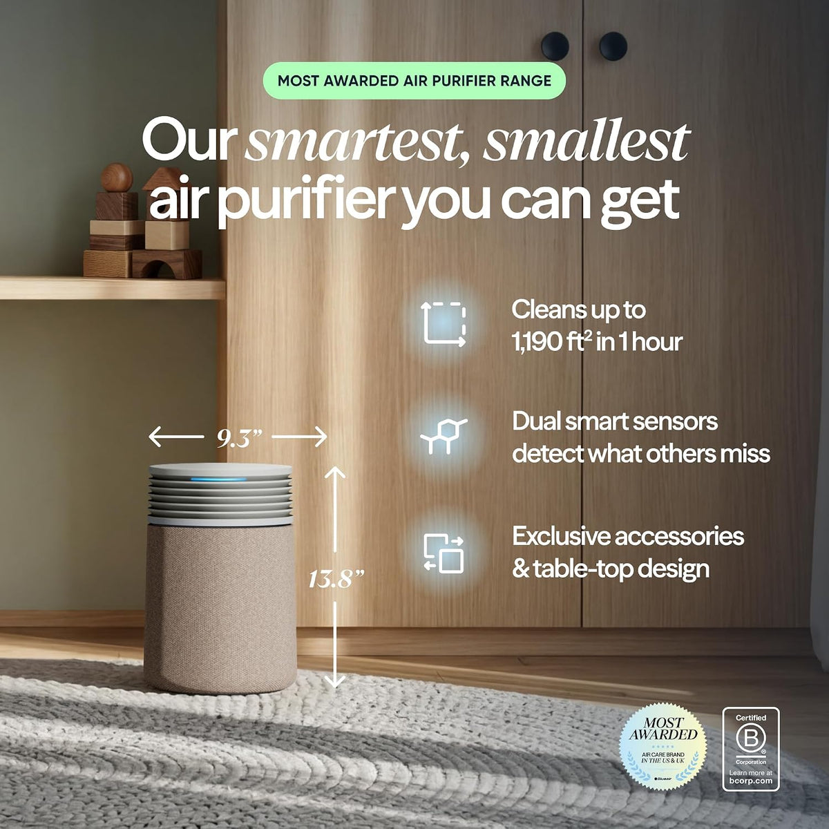 BLUEAIR Purificadores de aire para el dormitorio del hogar y el dormitorio