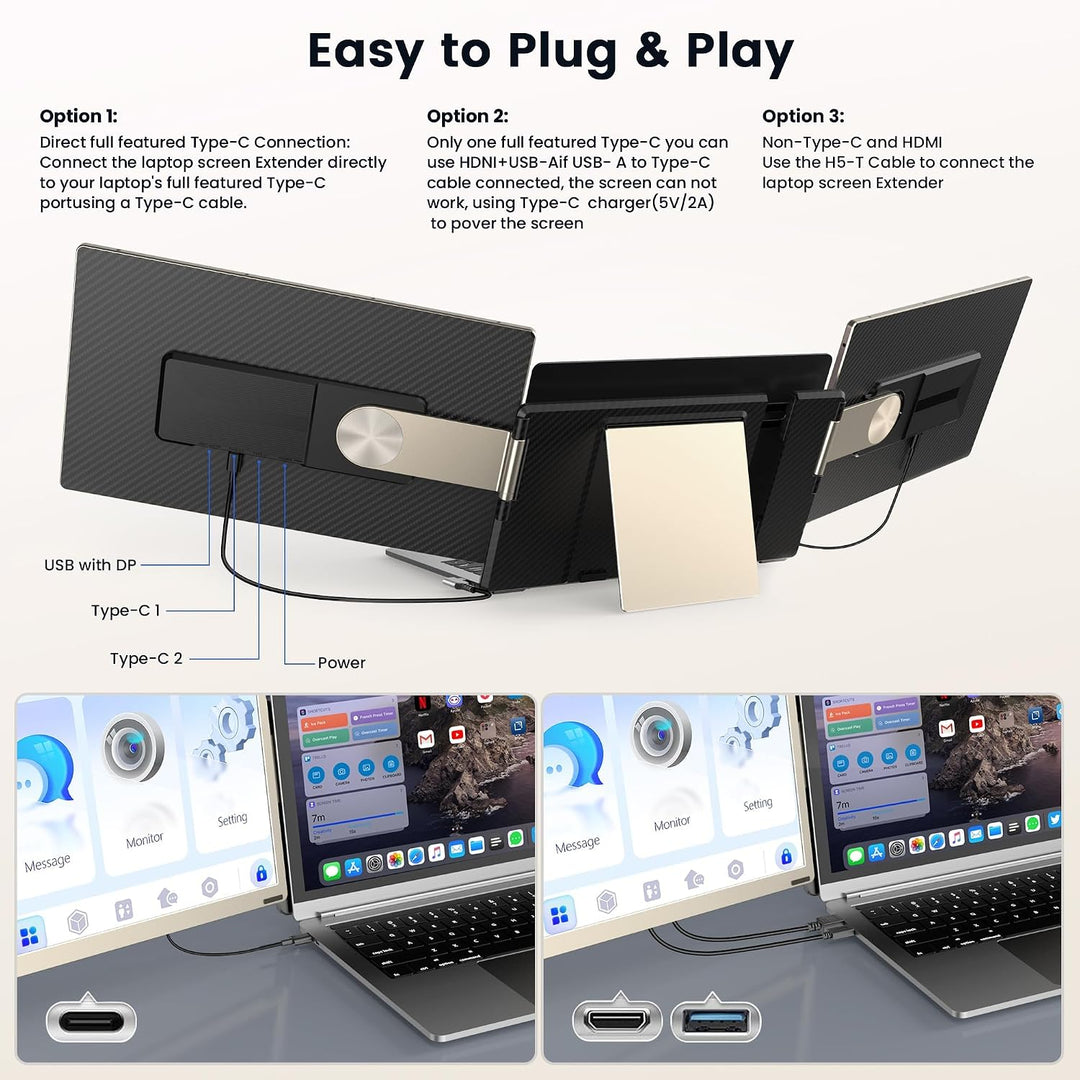 Sharanix Extensor de pantalla para computadora portátil de 15,6", m...