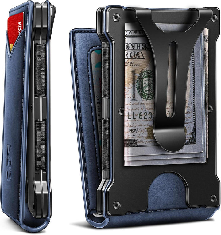 KEMISANT Billetera para hombre - Cartera delgada con clip para dine...