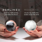 Berlinzo - Molde para hacer bolas de hielo, 2 esferas de whisky transparentes de 2.4 pulgadas, no eléctrico