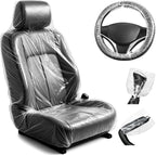 Paquete de 250 fundas desechables para asiento de automóvil, juego de protectores de asiento de plástico transparente para automóviles, incluye volante, selector de engranajes y fundas para