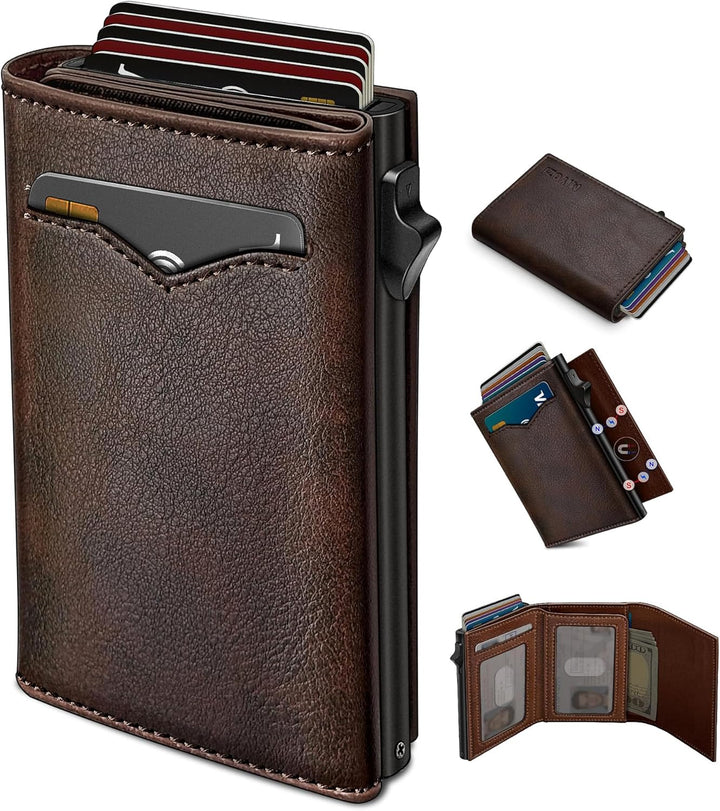 miyozi Cartera para hombre, con bolsillo para efectivo, 2 ventanas...