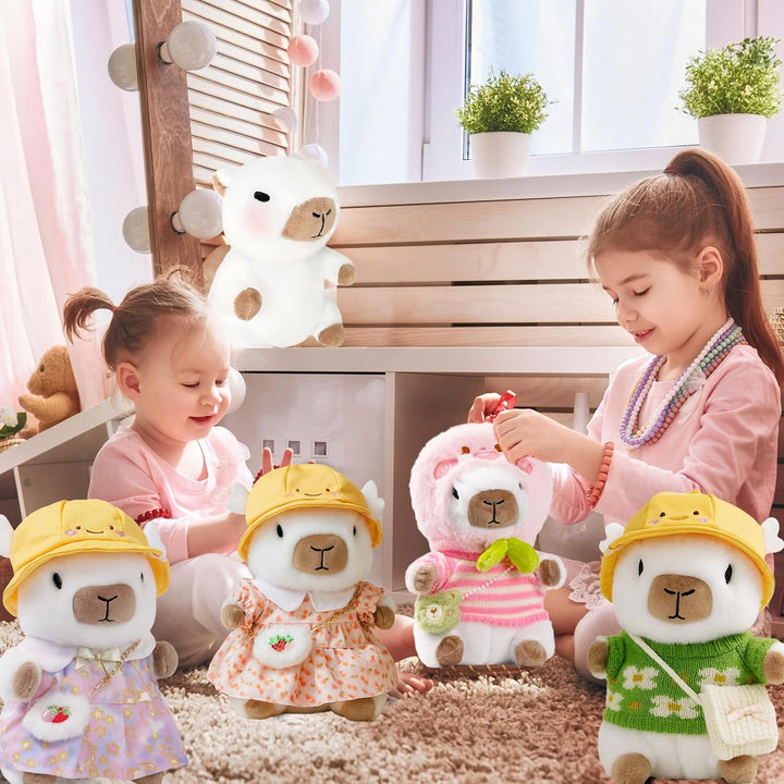 TITQWOP Muñeco de capybara de peluche blanco de 10.2" con 9 pie...
