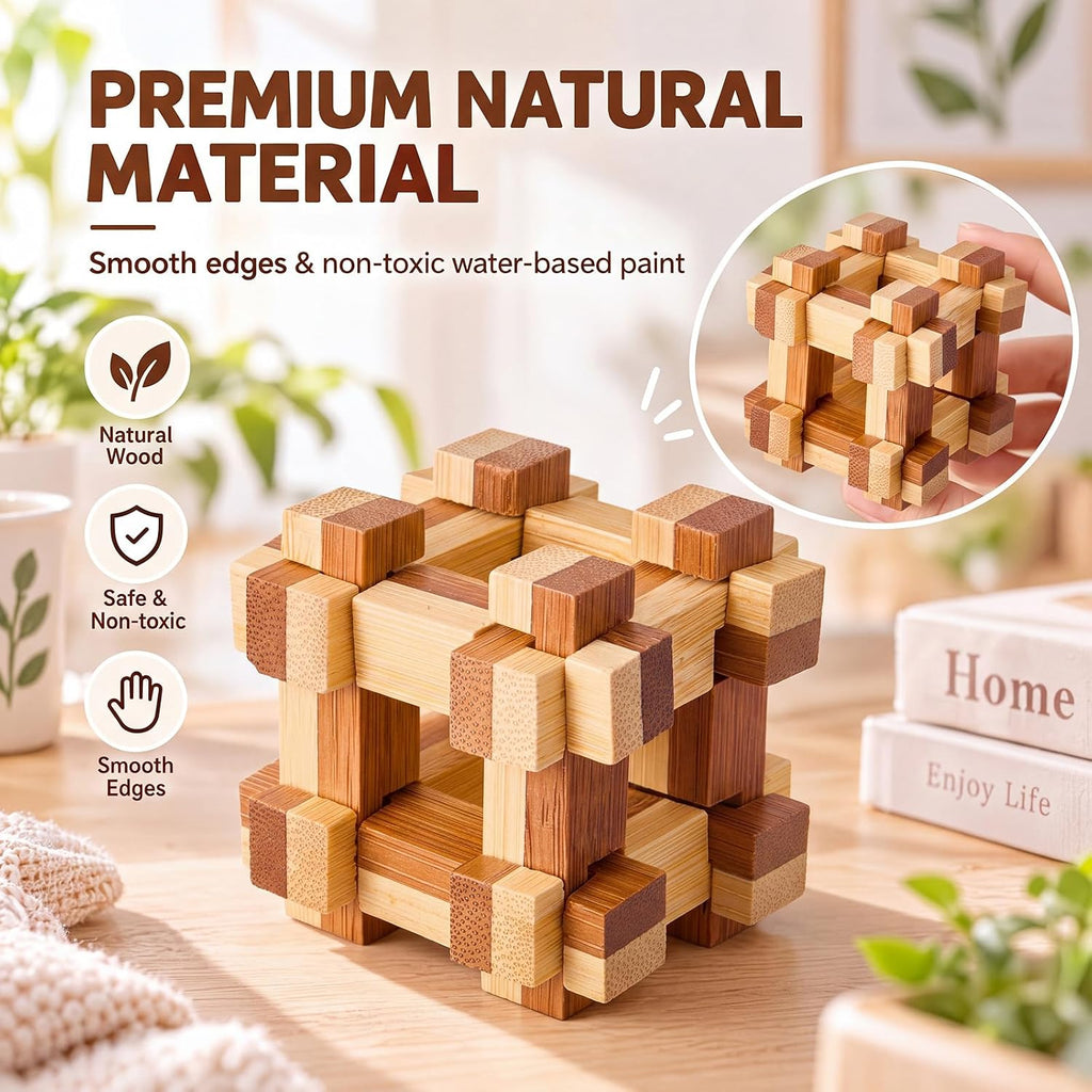 12 rompecabezas de madera para adultos, A-12 piezas