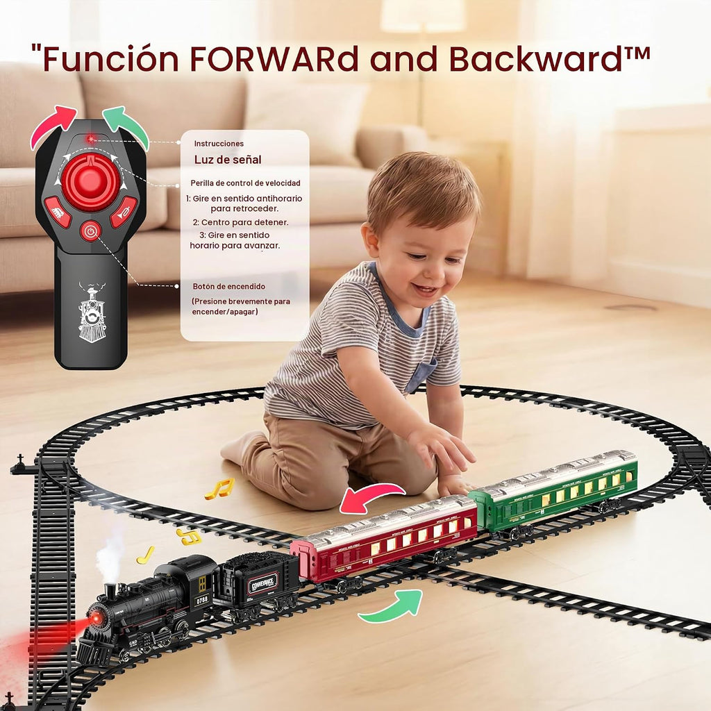 Hot Bee Train Set, juguetes de tren a control remoto con autos y pistas