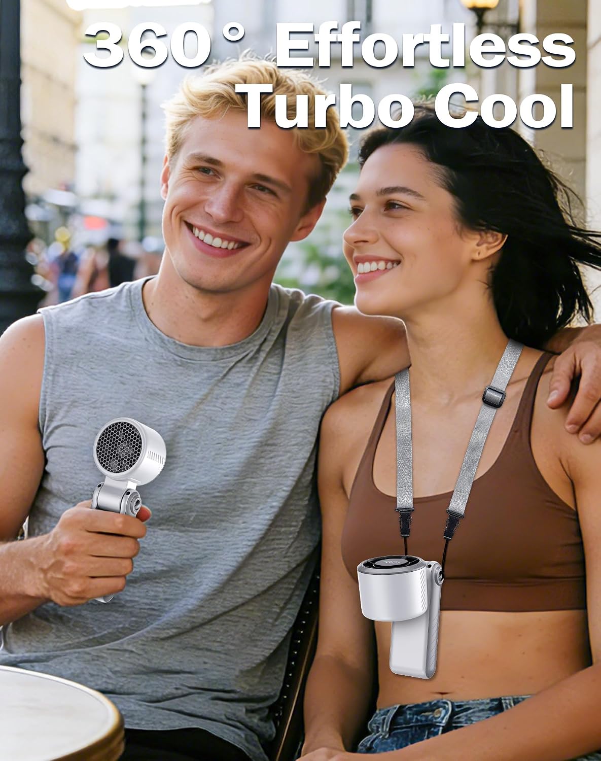 Taiofan Ventilador de mano portátil de alta velocidad con pantalla...