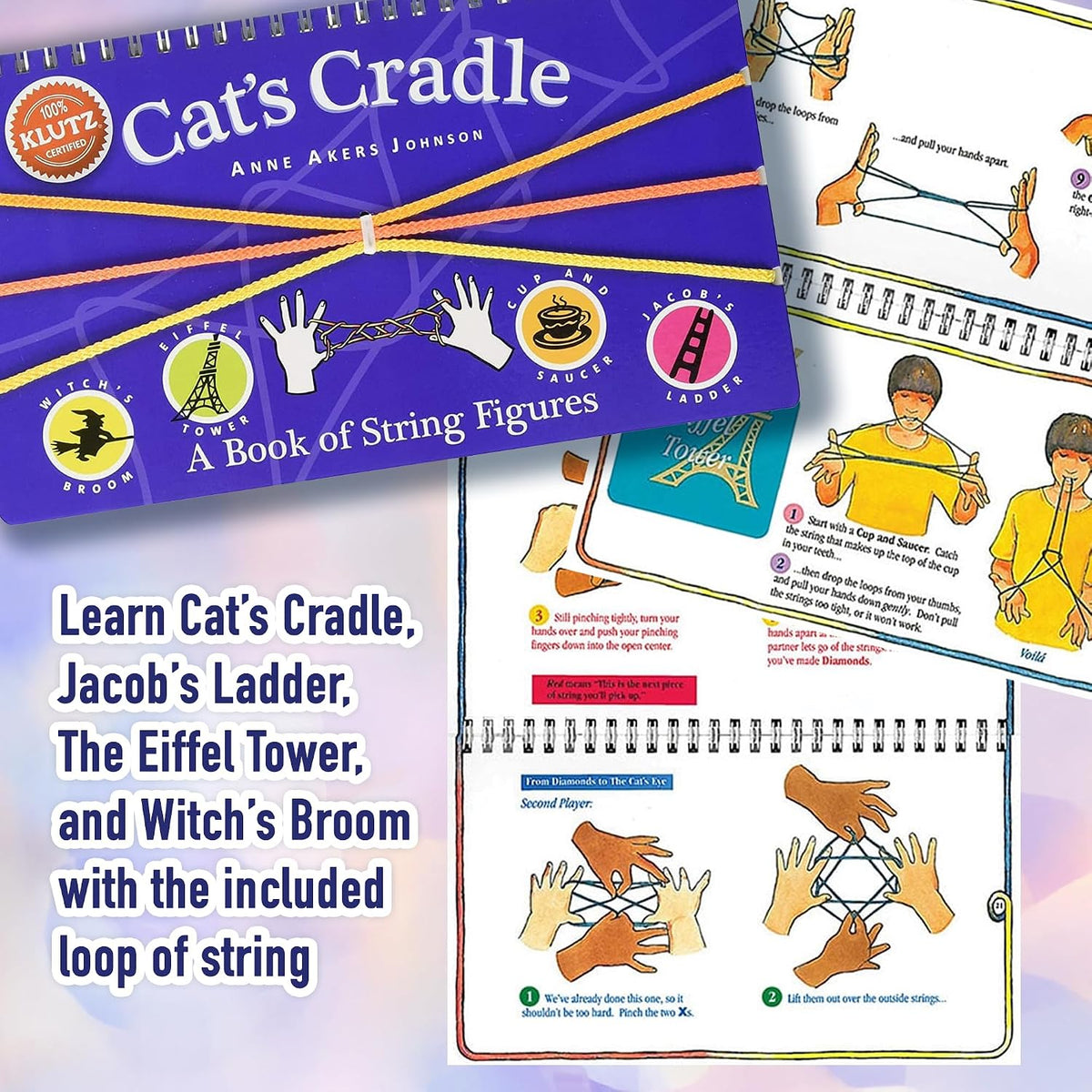 Klutz Juego de libros de manualidades, pulseras de la amistad y figuras de cuerda de cuna de gato, paquete de 2 libros de actividades con suministros