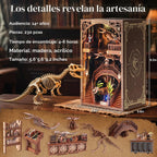 2026 Nuevo Kit de Biblioteca de Dinosaurios para Estantería con Luz LED y Impresión de Polvo