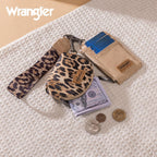 Wrangler - Cartera de pulsera con llavero para mujer, con doble bolsa occidental, cartera para tarjetas de crédito