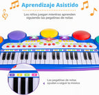 Mejor elección productos para niños, teclado electrónico musical, 37 teclas y micrófono, Azul