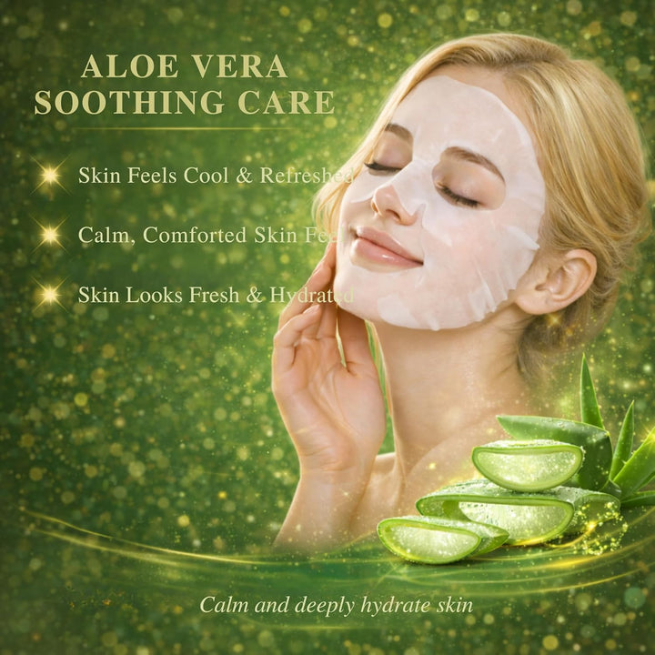 Mascarilla de hoja de aloe coreano, paquete de 10 \u2013 Mascarilla...