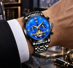 Relojes de negocios de cuarzo de acero inoxidable de cara grande de