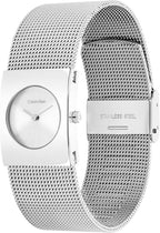 Calvin Klein Reloj CK Pulse de acero inoxidable para mujer, caja geométrica de 0.827 in, pulsera de malla, estilo icónico pequeño, regalo para ella