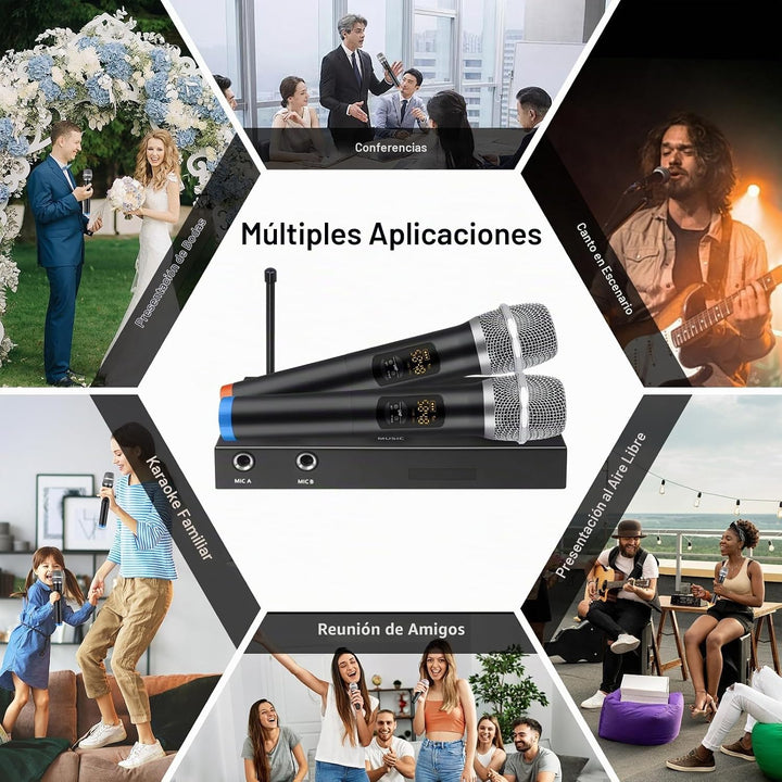 Sistema de Karaoke Inalámbrico, Micrófono de Karaoke Portátil con M...