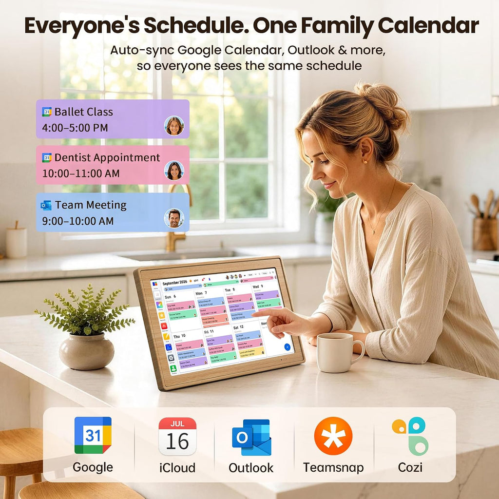 Calendario digital de 15.6 pulgadas, agenda familiar inteligente