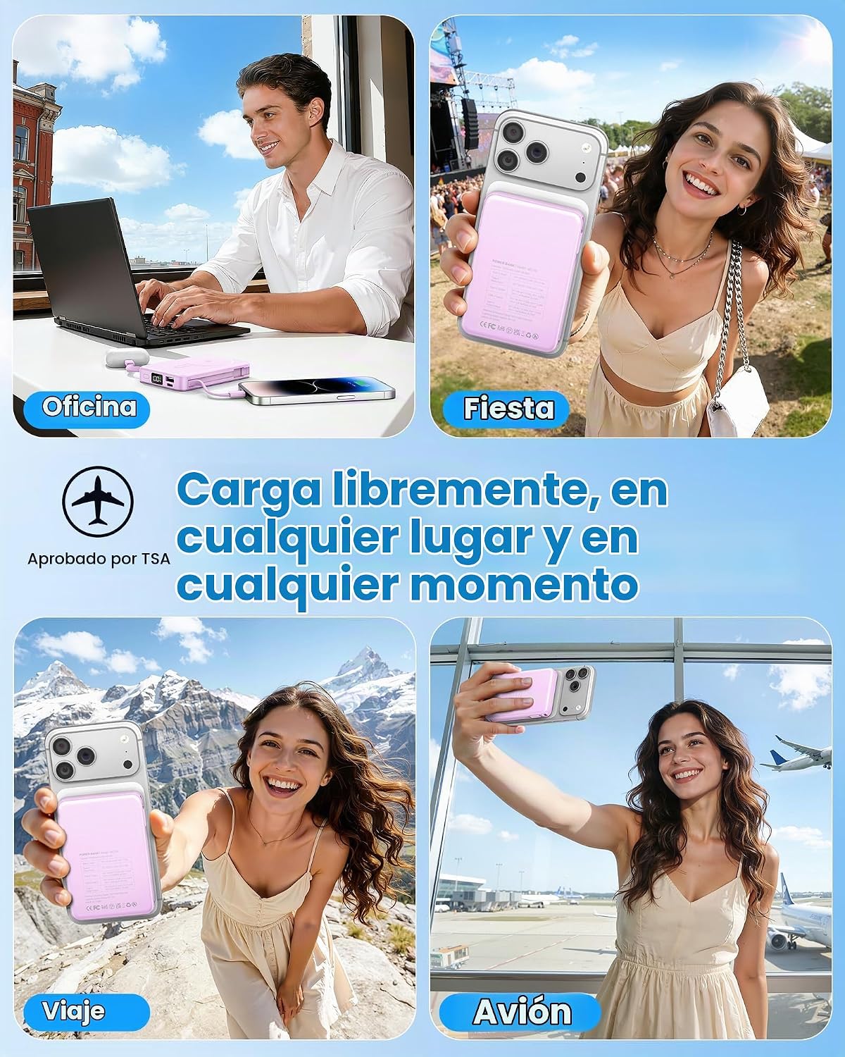Cargador portátil magnético 10000mAh construido en el cable para el...